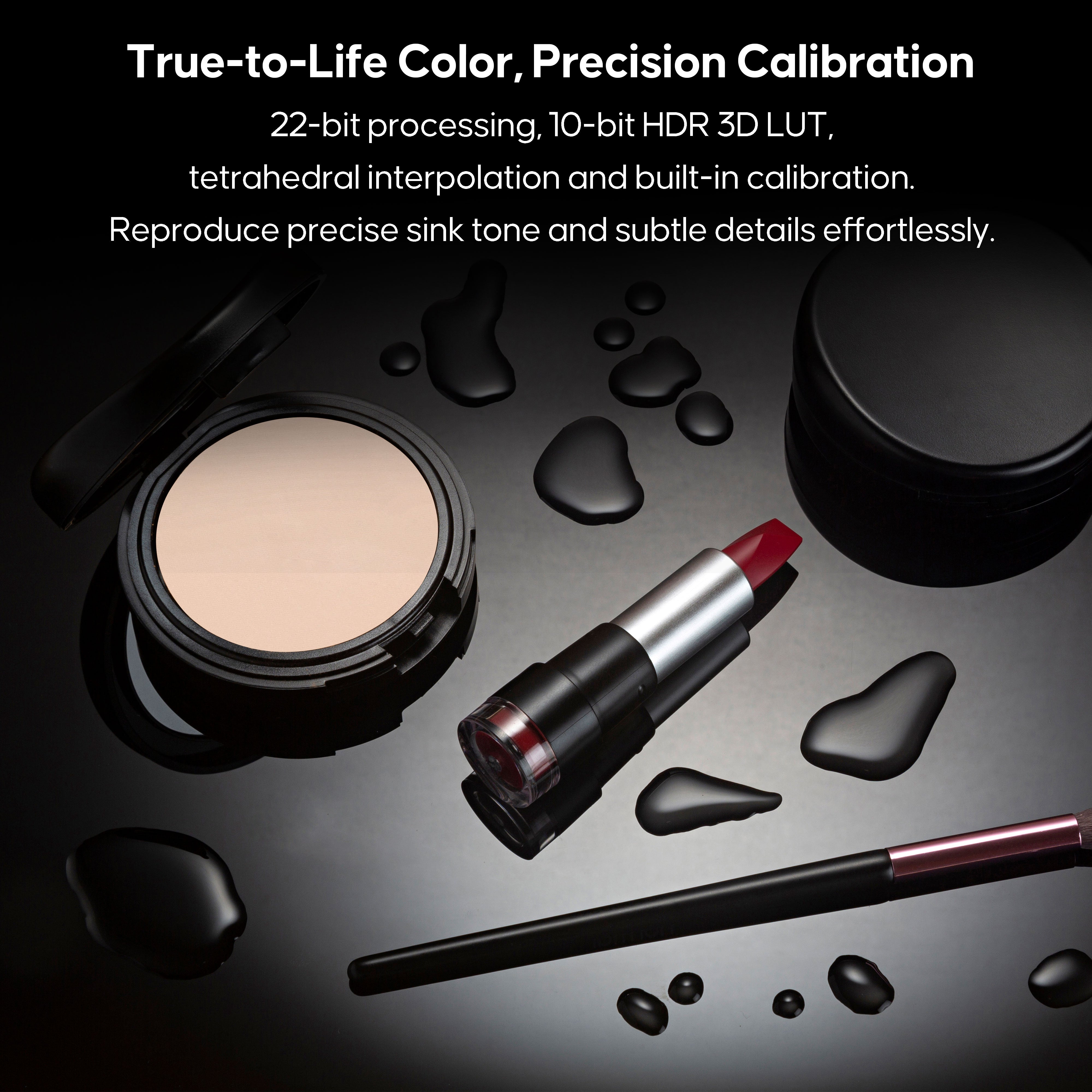 The Mega22S4 boasts perfect 10-bit HDR accuracy, a 65x65x65 3D LUT, and tetrahedral interpolation. Built-in calibration makes it easy to reproduce subtle tones.