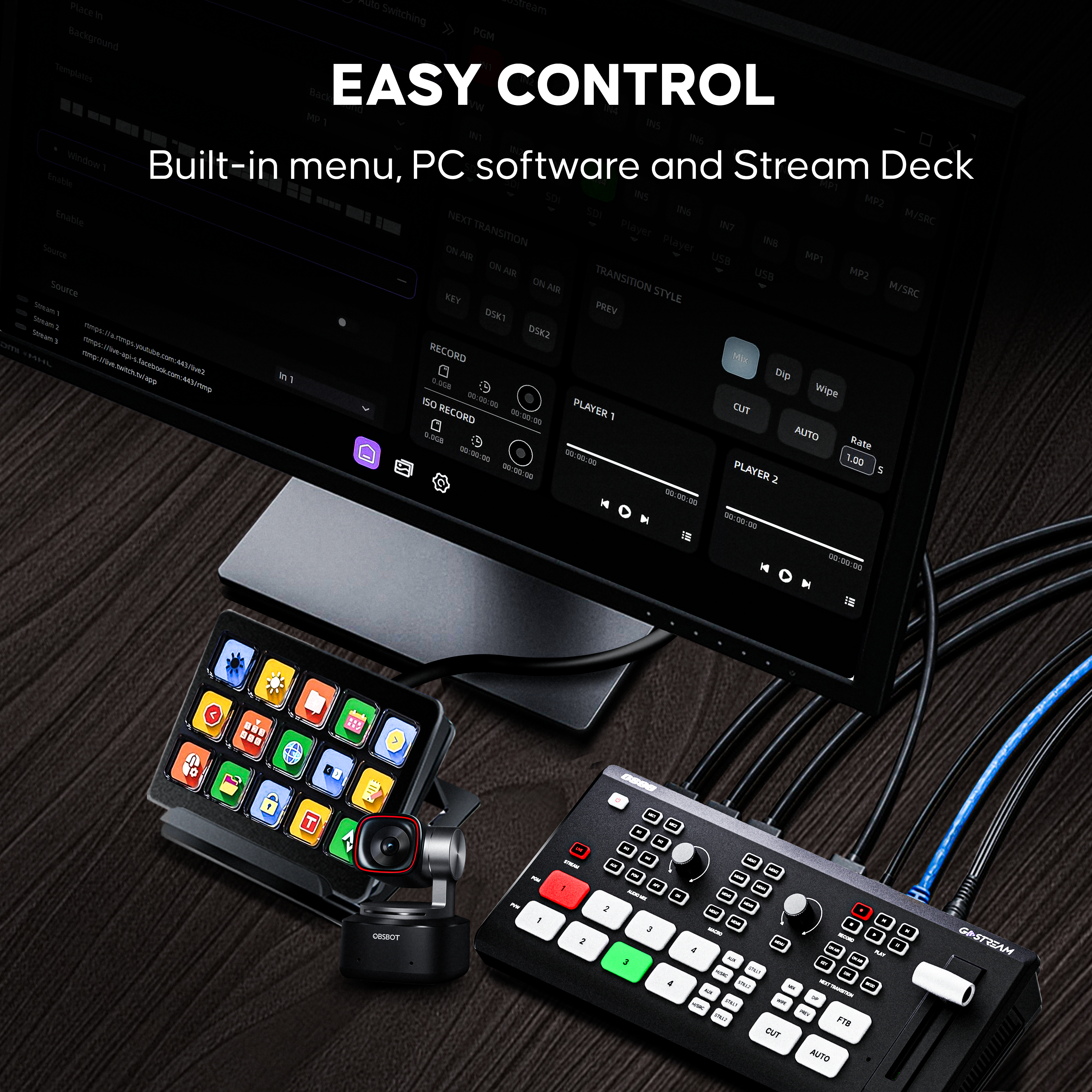 Osee GoStream Deck ビデオスイッチャー Amazon.com: Osee GoStream Deck HDMI Pro Live Streaming Multi