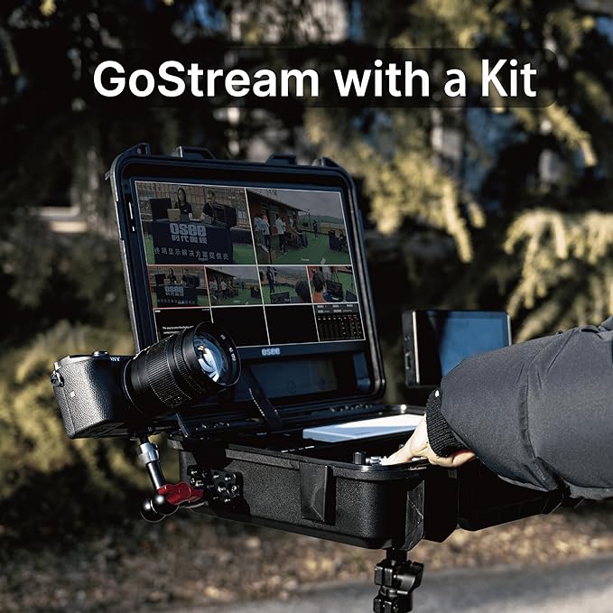GoStream Deck Kit features Expandable Cheese Plates, the robust bottom plate securely fastens to a light stand, ensuring stability in any setting