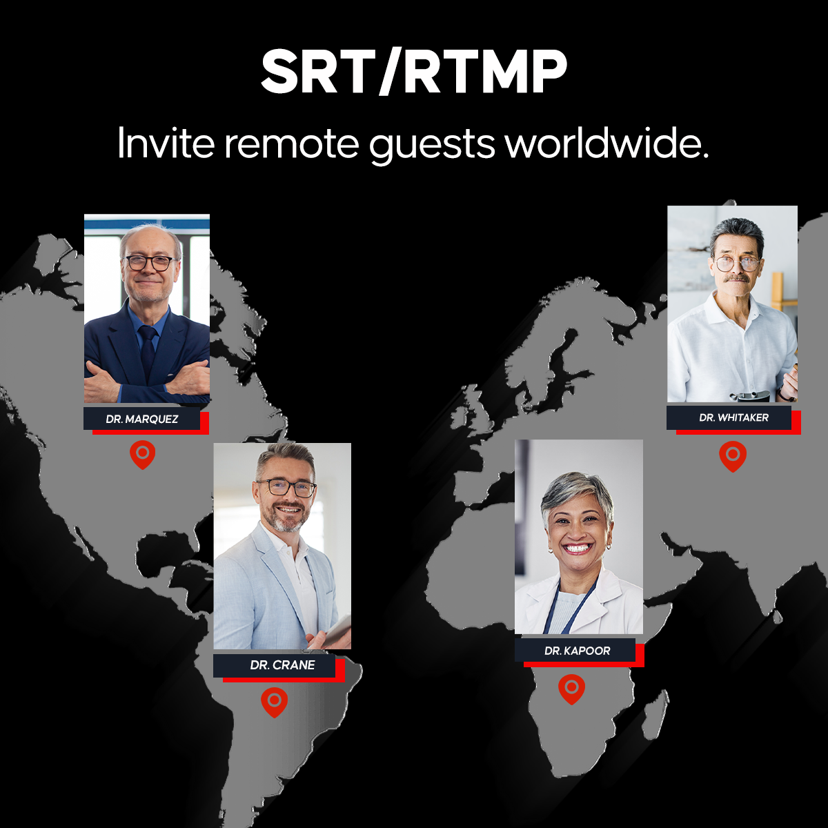 GoStream Duet 8 ISO switcher SRT/RTMP remote guest integration: inviting global participants for broadcasts
