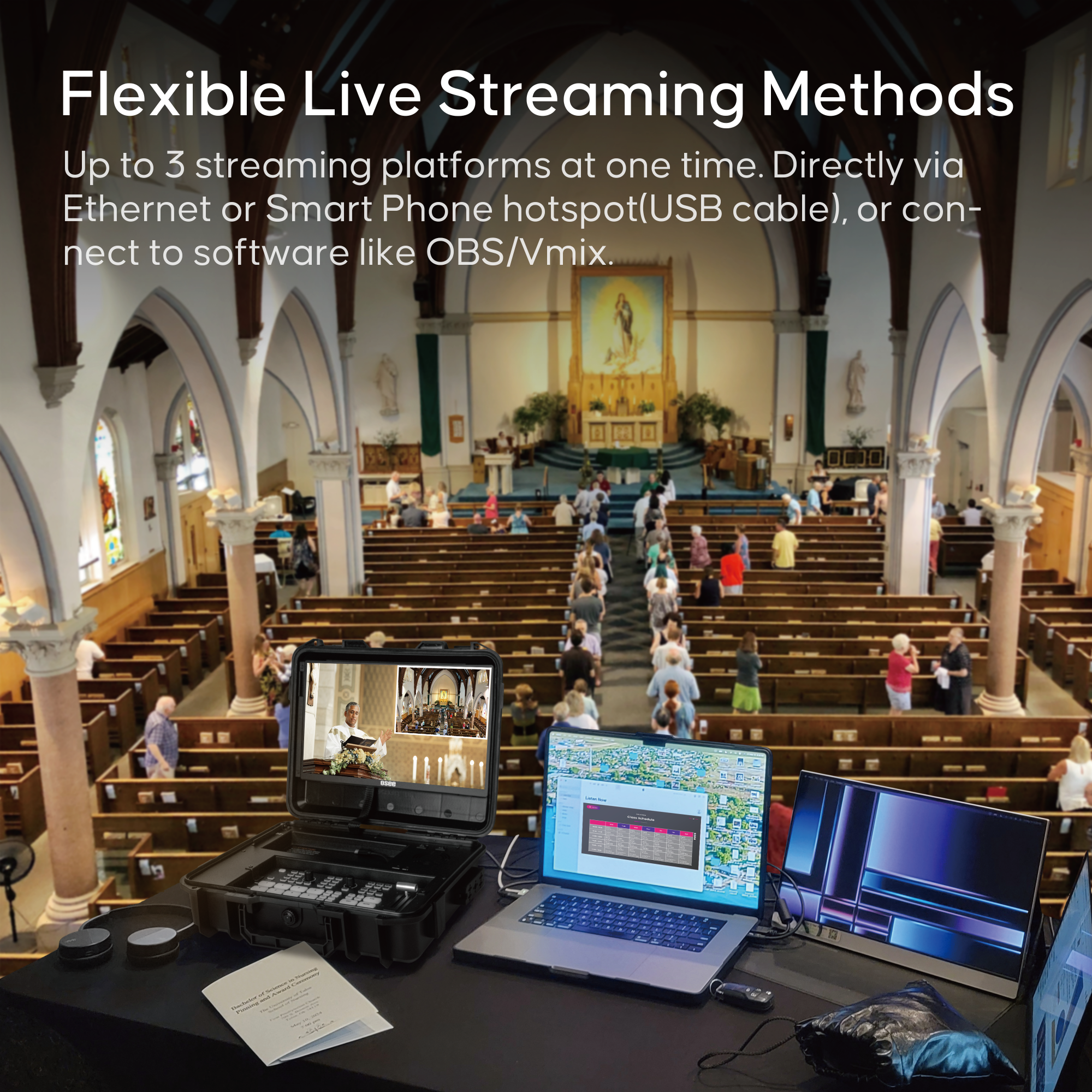 GoStream Duet Kit supports streaming to 3 platforms at the same time