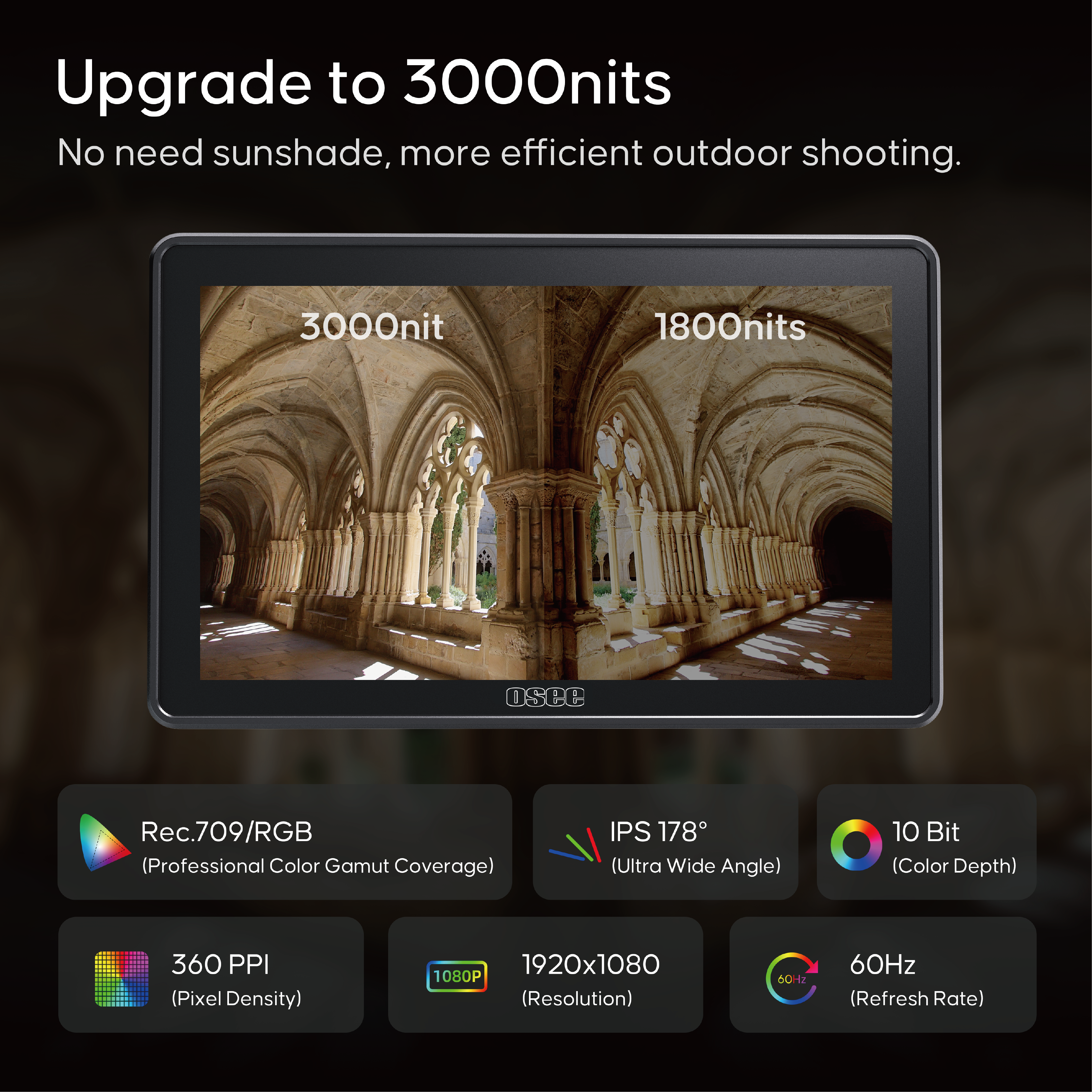 G7 Pro upgrade 3000nits monitor for more efficient outdoor shooting